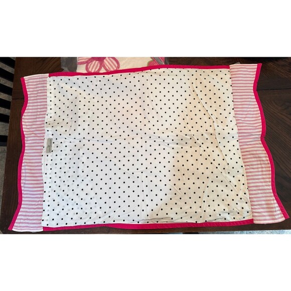 RETIRED Mackenzie-Childs POSIE POP Polka Dot  Flower Layered Sham Standard PAIR - Picture 2 of 3